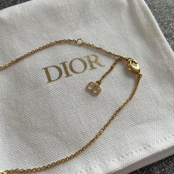 Dior Gold Necklace with White Accents - Picture 6 of 6